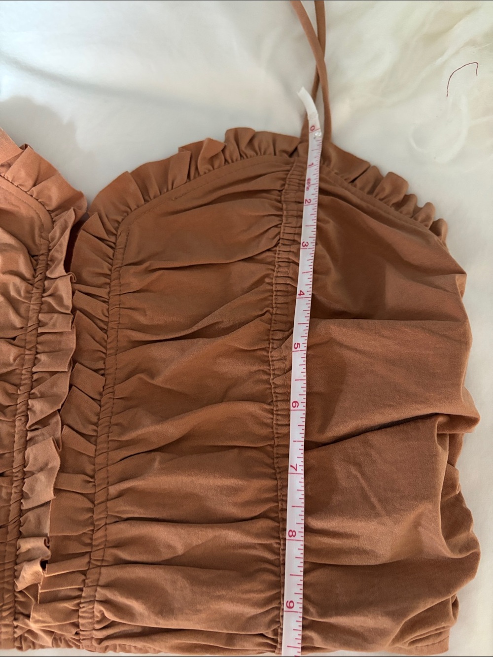 Zara Rust-Colored Ruched Crop Cami - Picture 5 of 6